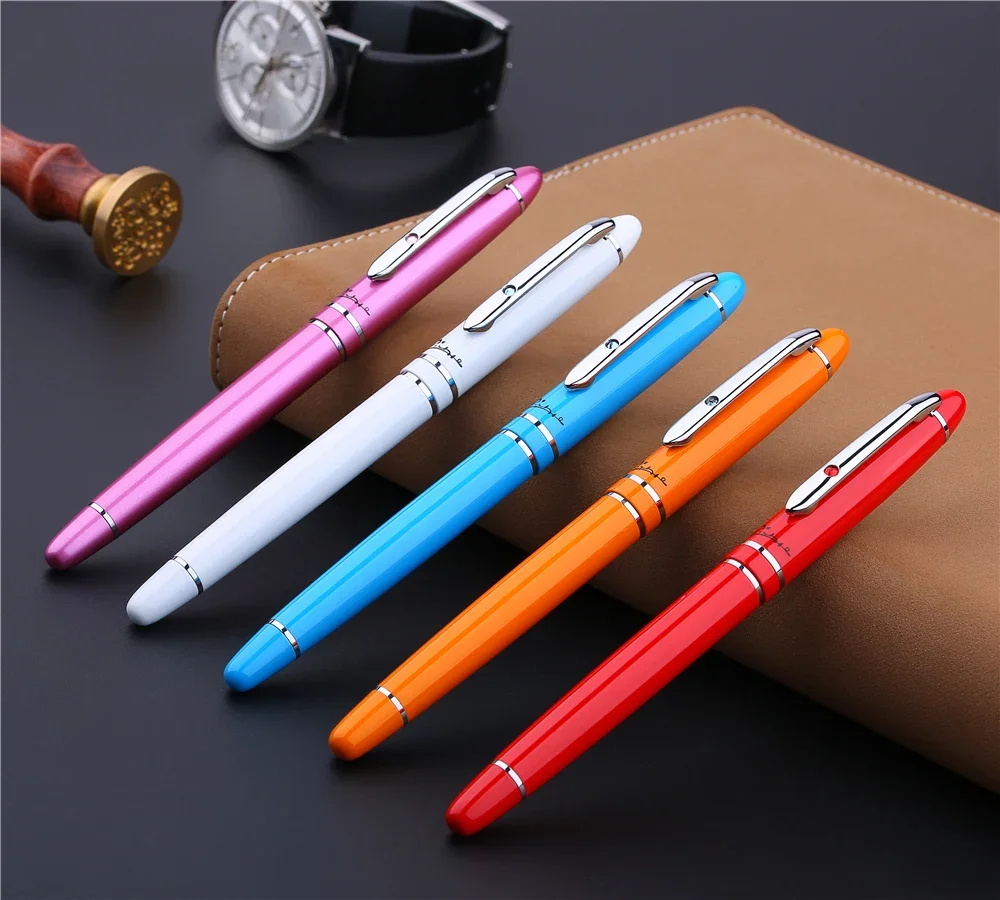 Picasso 608 High Quality Rollerball Pen Gloss White and Silver Diamond Clip Black Red Yellow Rose ,Original Box Optional