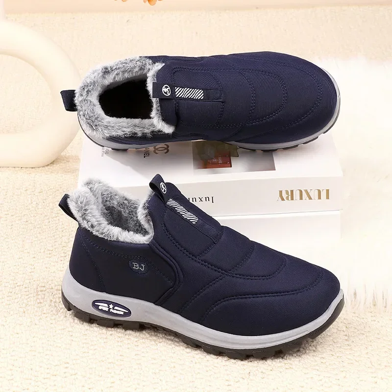 New Winter Snow Boots Outdoor suede anti slip shoes Men Casual Warm Fur Boots Comfortable elderly cotton shoes Zapatos Hombre