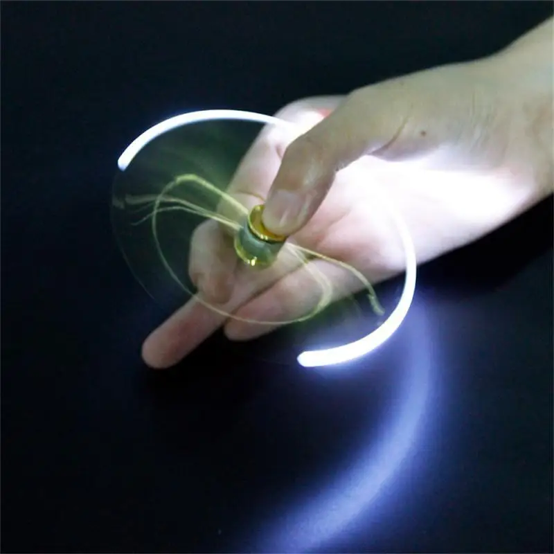 Metal Multifunctional Fingertip Decompression And Rotation Creative Luminous Flash Rotation Finger Decompression With Light Ball