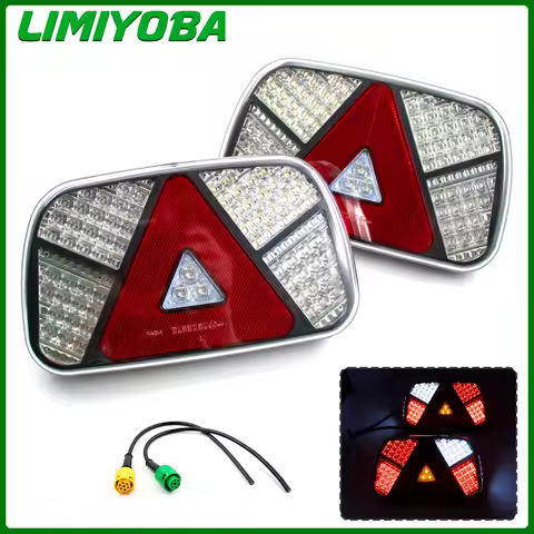 1Set 12V 24V LED Car Truck Tail Light Rear Stop Brake Fog Light Signal Lamp 6 Core Cable Wiring Harness Trailer Caravan Lorry