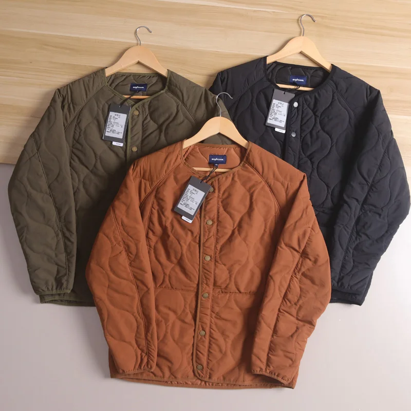 

Мужское свободное повседневное хлопковое джемто, осенне-зимнее теплое пальто без воротника, модное городское пальто обычной длины