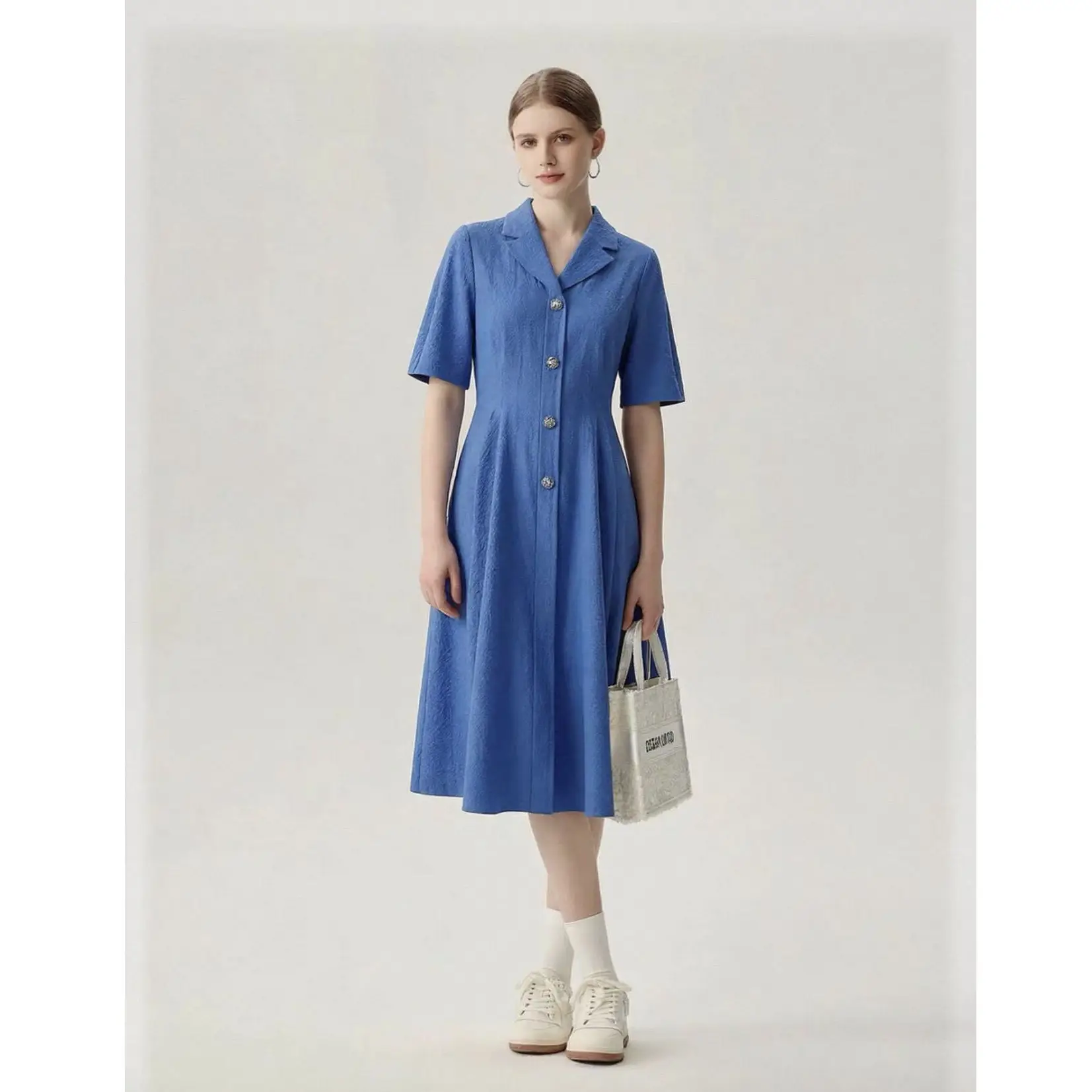 

Tagkita Summer Slimming Half Sleeve A-Line Dress Commute Style Soft Fabric Nylon Polyester Spandex Blend Zipper Closure...