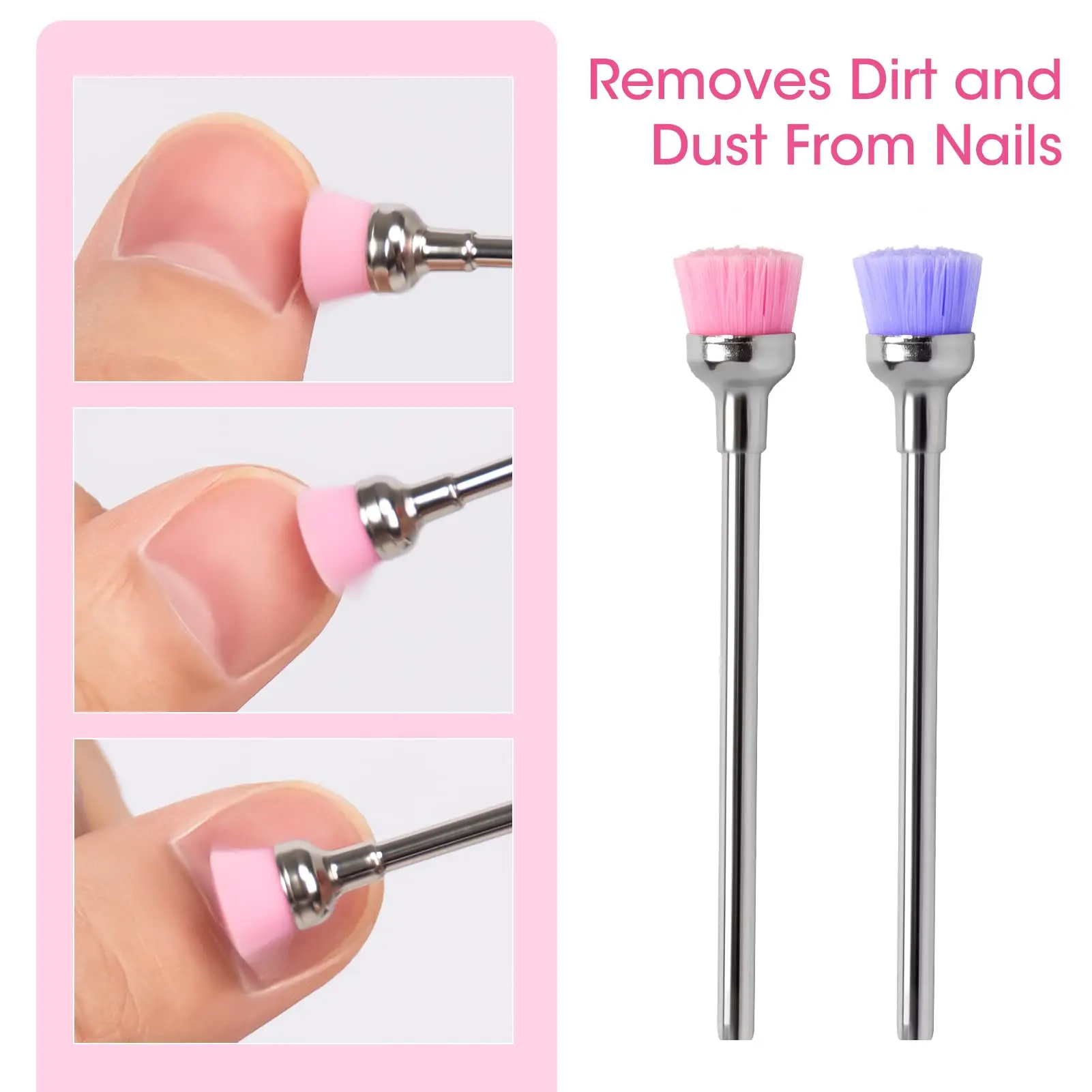 2PCS Nail Drill Bit Cleaning Brush for Nail Electric Drilling Machine Accessory Manicure Pedicure Nails Accessories