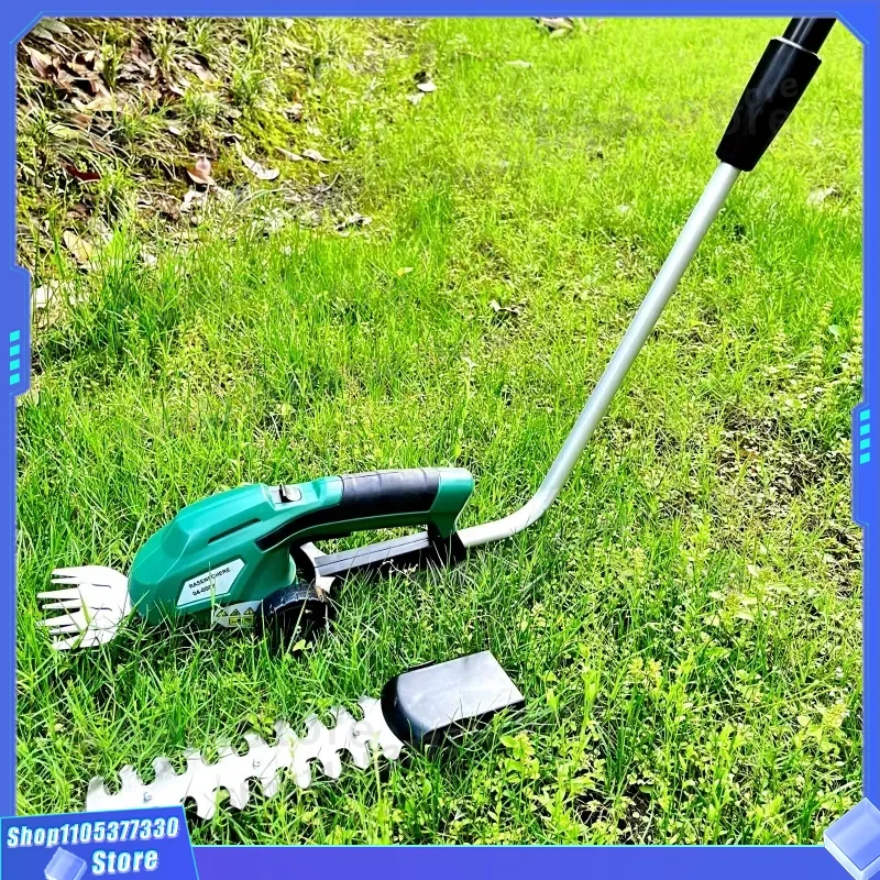 Cordless Lithium Battery Lawn Mower Multi Functional Garden Trimmer With Extension Pole For Hedge Grass Cutting Tool Kit