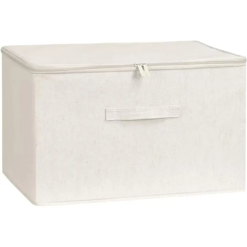 

[Набор из 3 шт.] Бежевые складные корзины для хранения из хлопка и льна для организации дома, водонепроницаемые тканевые складные органайзеры, 15,75 x