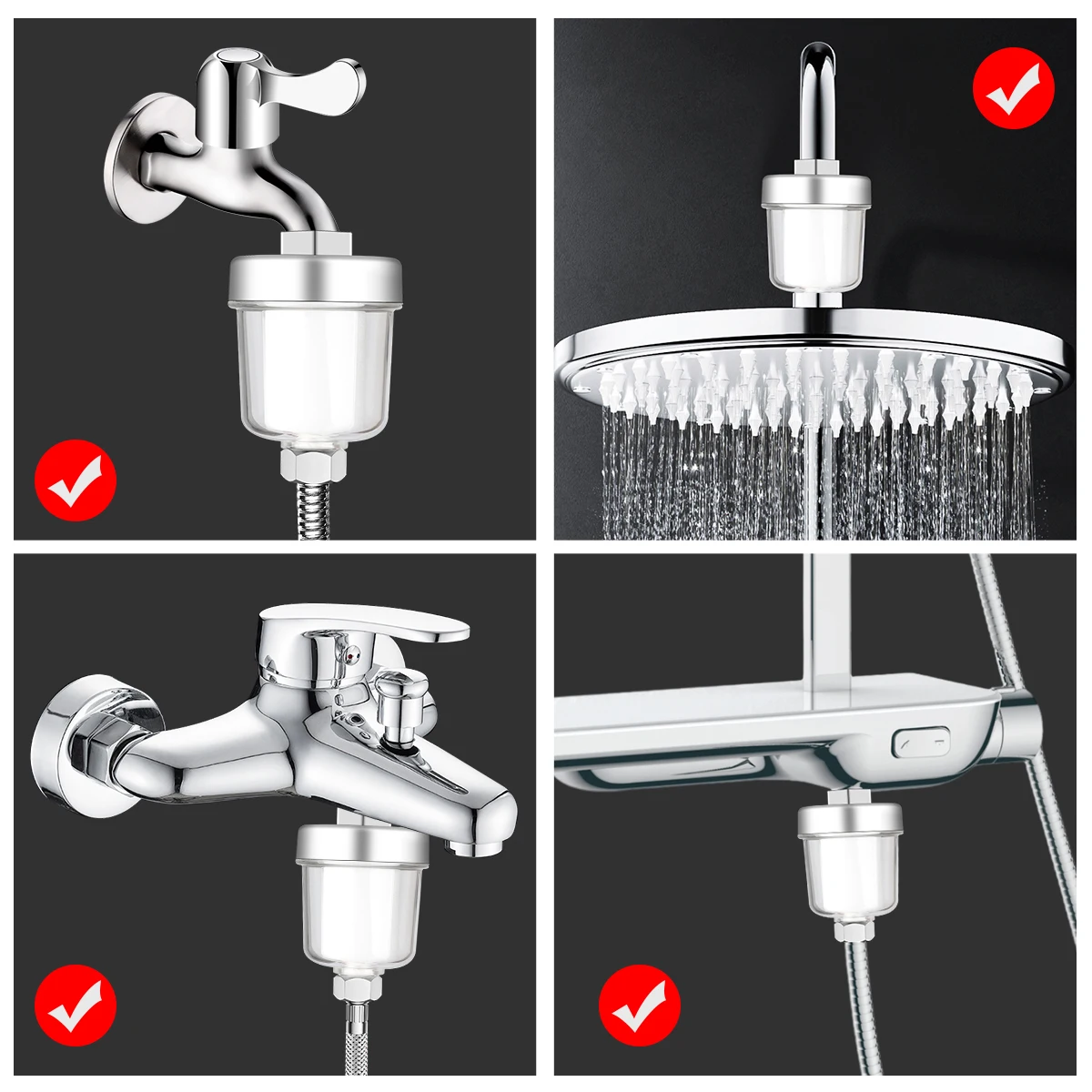 Universal Faucet Filter Set para Cozinha Banheiro Chuveiro, Purificador de Tomada de Água, Algodão PP Doméstico, Alta Densidade, Practica, 1 Conjunto