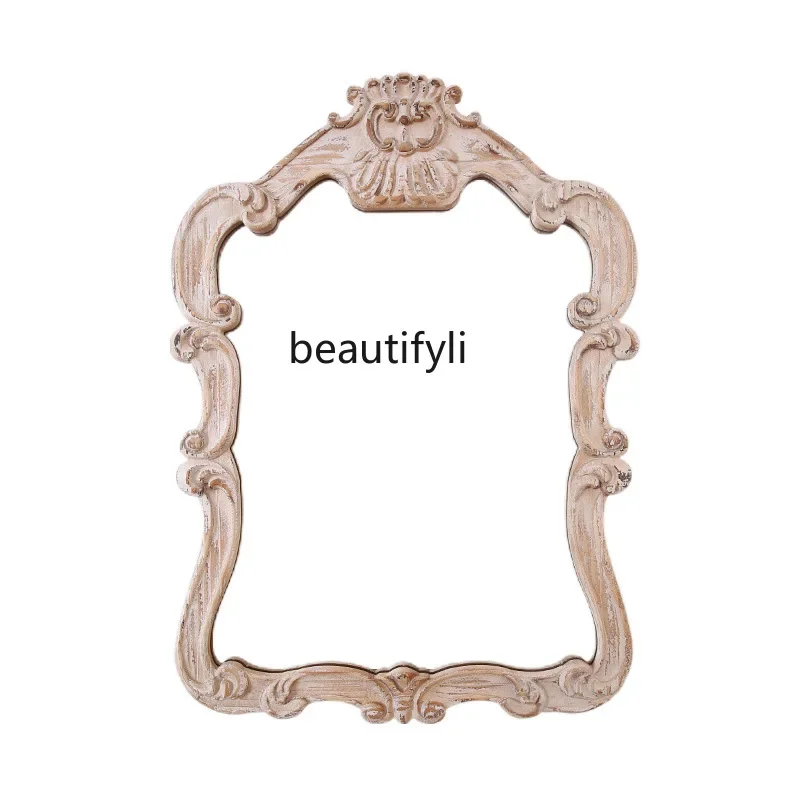 

A50 Wall-mounted wrought iron bathroom dressing mirror, can be hung desktop makeup mirror wall-mounted washing table