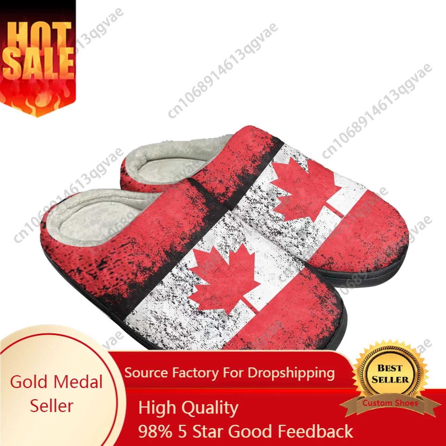 

Canadian Flag Home Cotton Custom Slippers Mens Womens Sandals Canada Plush Bedroom Casual Keep Warm Shoes Thermal Slipper