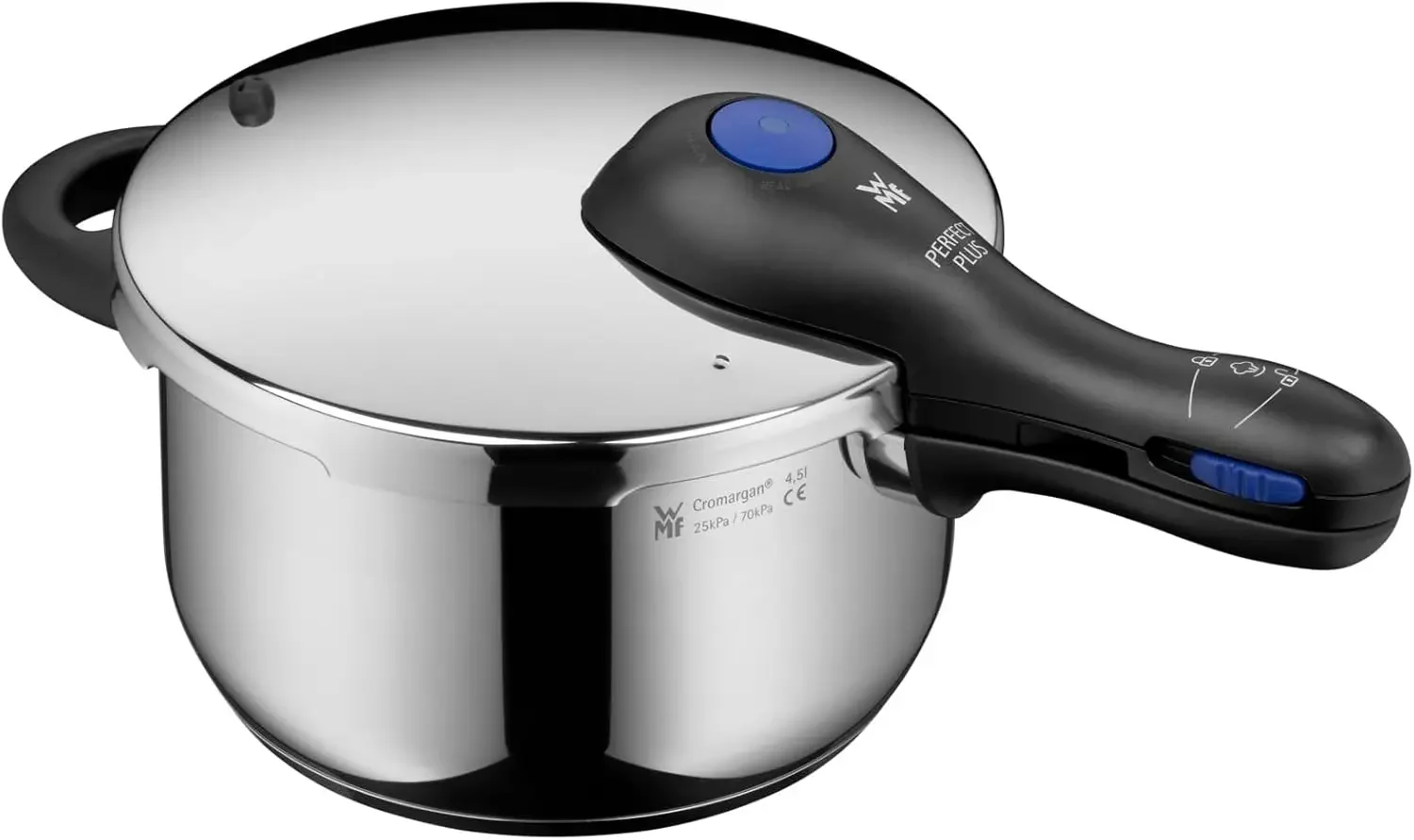 

WMF Perfect Plus – Quick Cooker Ø 22 cm Diameter 4 Litres and a Half with Flame Protection Cromargan Stainless Steel for Inducti