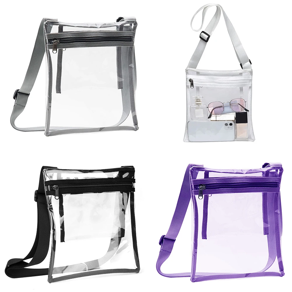 Simple Style Bag With Front Pocket Durable Lightweight Clear Bag For Go Out