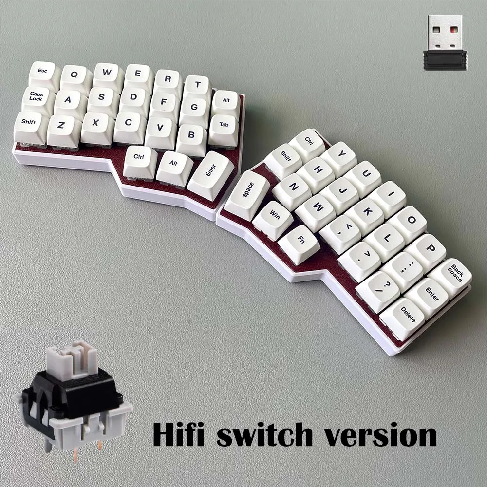 CORNE V4 2.4G Wireless Split Ergonômico MX Teclado Mecânico Hot-swappable VIAL Programável Versão de Carga de 46 teclas