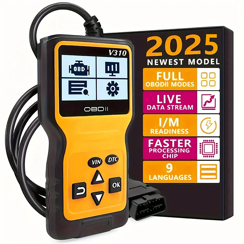 

Автомобильный сканер OBD2 диагностический инструмент V310 считыватель кодов для проверки двигателя, ABS, трансмиссии и излучения, инструмент автоматического сканирования для автомобилей