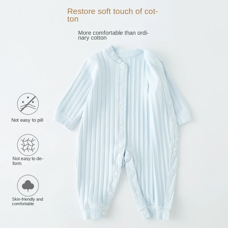 Baby One-piece Clothes Pure Cotton Newborn Clothes Shurong Cotton Boneless Rompers for Boys and Girls Spring and Autumn