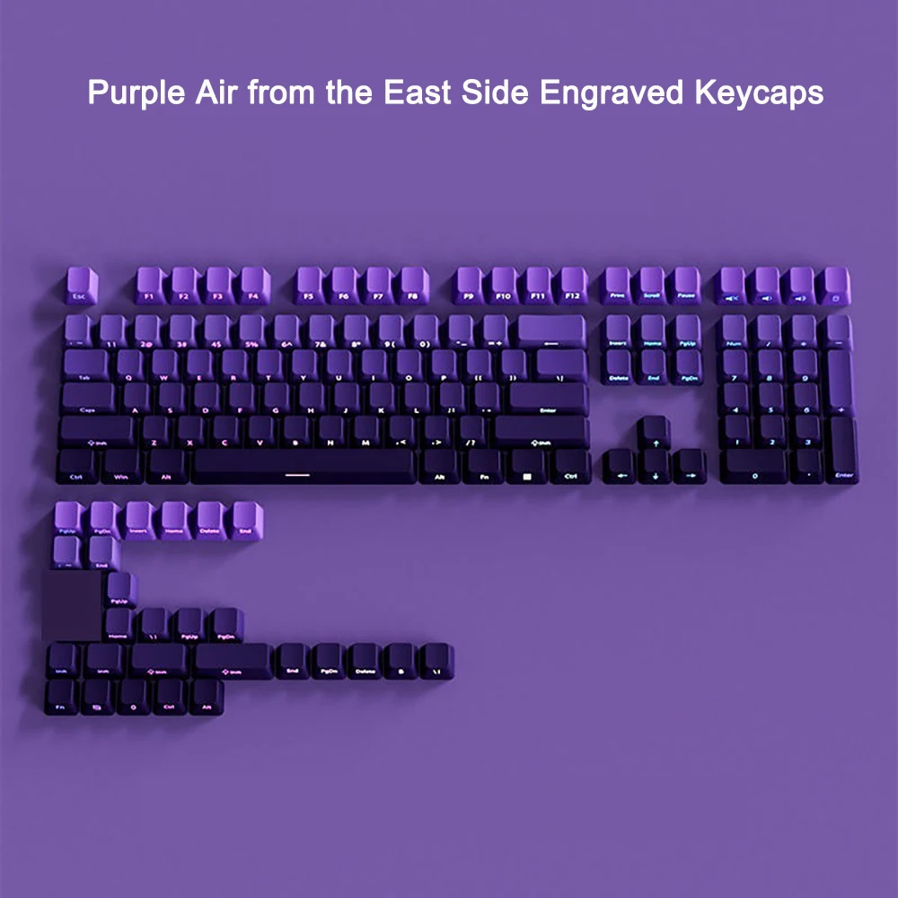 

135 Keys Purple Gradient Keycaps Cherry Profile PBT Thermal Sublimation DIY For 61 75 87 98 100 104 108 Keys Mechanical Keyboard