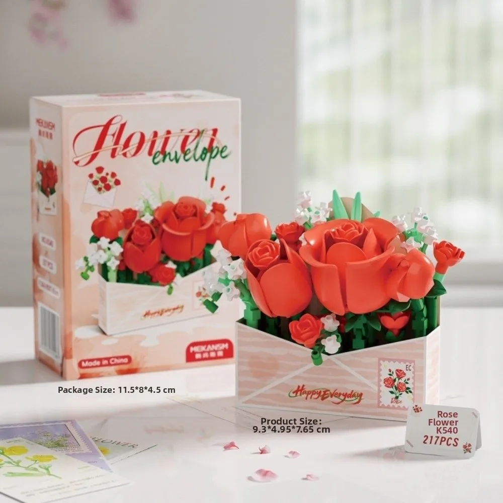 

DIY Flower Bouquet Building Blocks Mini Bricks Tulip Rose Sunflower Mini Brick Flower Box Toy Desktop Decoration Flower Theme