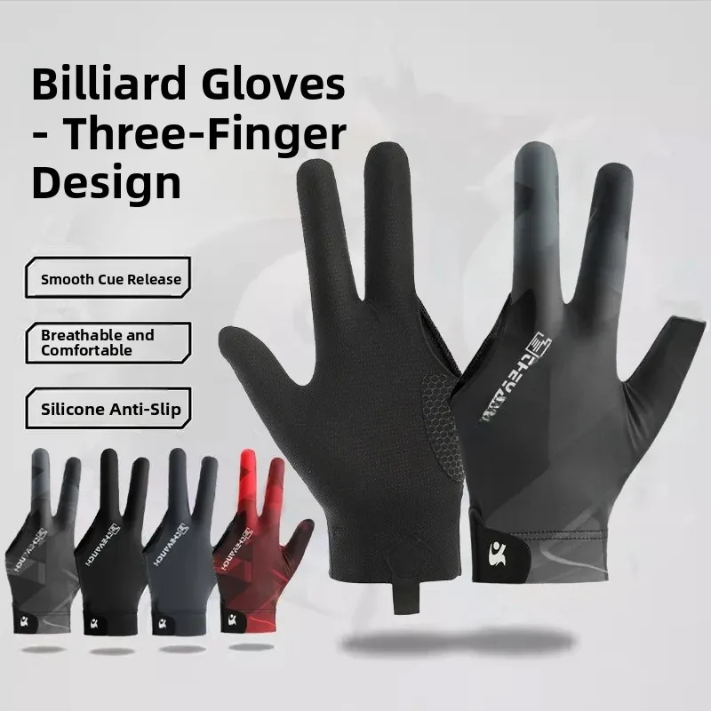 Professional Billiard Gloves Men's Half-Finger Snooker Table Tennis Gloves Left And Right Hand  Three-Finger Gloves
