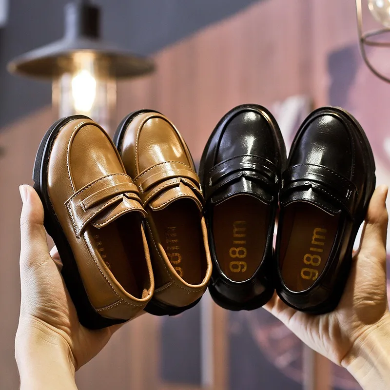 

Spring Boy Girl British-style Pu Leather Shoe Thick-soled Loafers Children Soft-soled Shoe Non-slip Stage Shoe Kids Casual Shoes