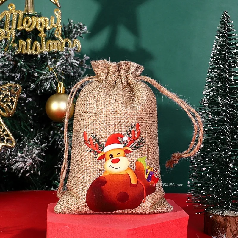 Sacs de Calendrier de l'Avent de Noël, Compte à Rebours de 24 Jours, Sacs-Cadeaux de Bonbons avec Chaîne de Proximité pour Enfants et Adultes