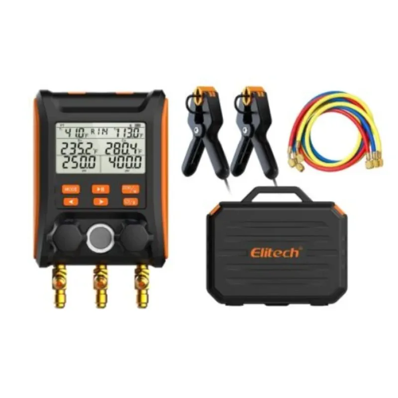NEW Elitech MS-4000 Smart HVAC Digital Manifold Gauge 4-Way Air Conditioning Fitting with Micron Gauge Transmitter view 6