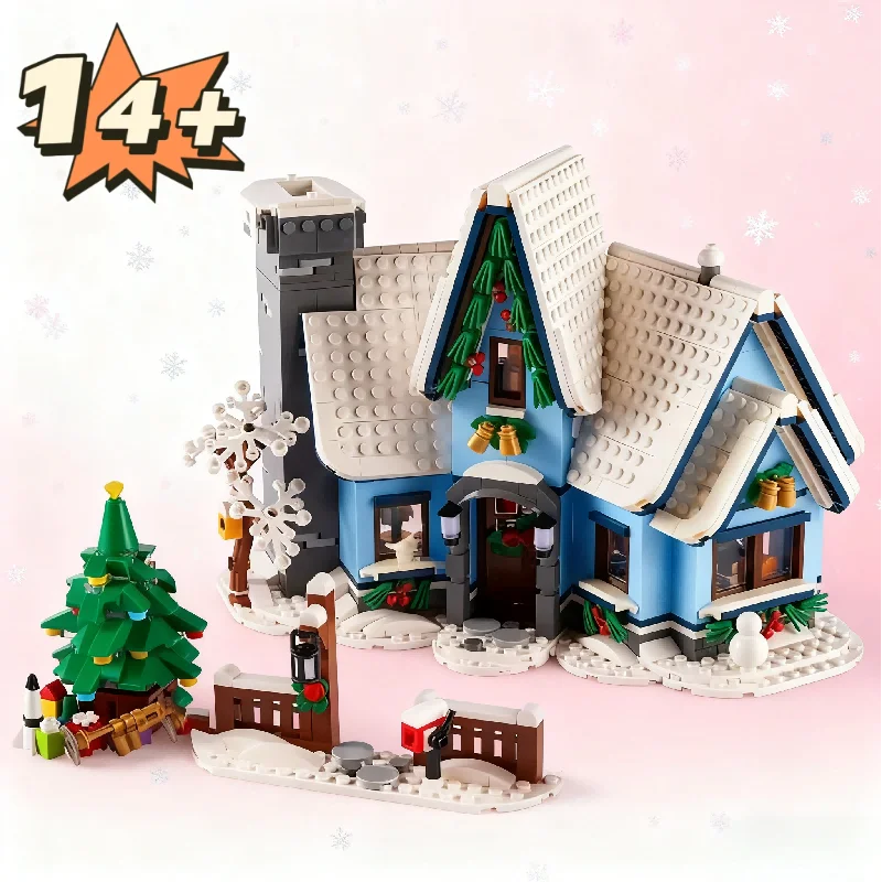

Рождество 705 шт. подходит для 10293 дом посещения Санта-Клауса, строительные блоки, модель кирпича, зимняя деревня, дисплей, вид на улицу, игрушки, Рождественский подарок