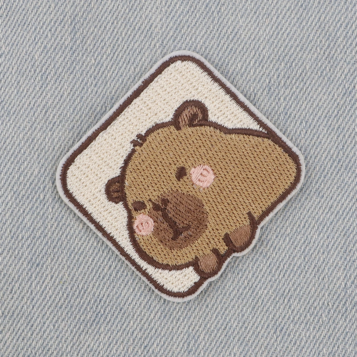 Capybara Patch bordir untuk pakaian DIY besi pada Patch untuk pakaian kartun Patch stiker hadiah aksesori untuk teman