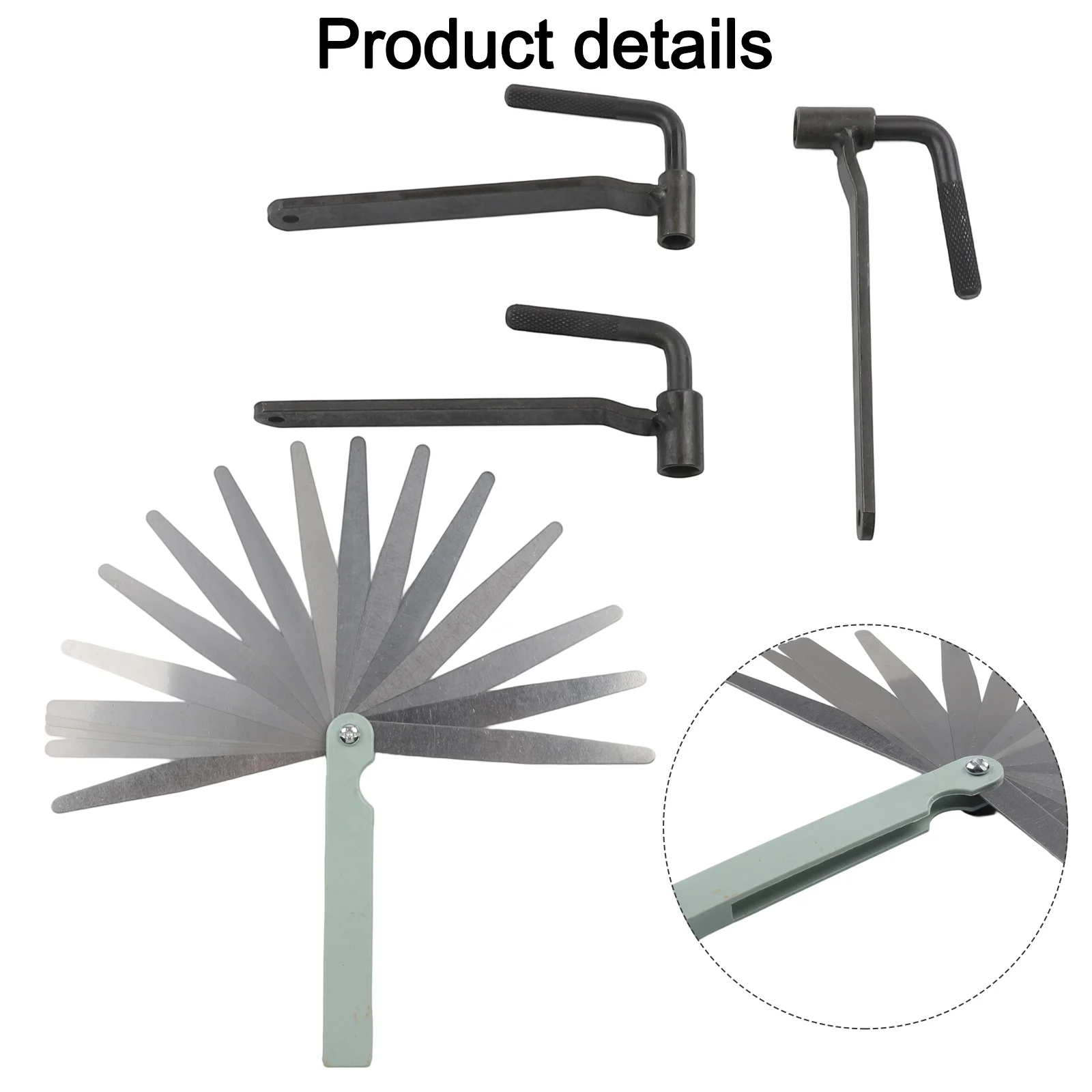1set Motorcycle Engine Valve Adjustment Tool Set 8/9/10mm Valve Screw Wrench 0.02-1mm Feeler Gauge Stainless Steel Measure Tools
