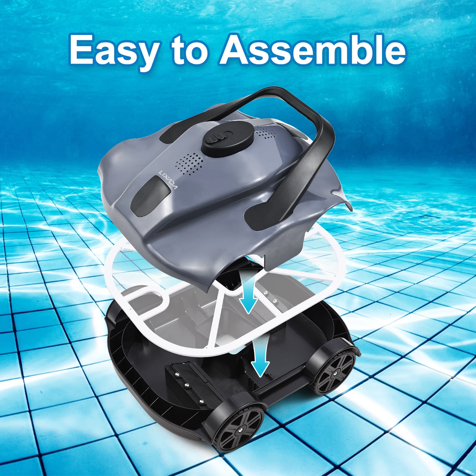 Automatic Robotic Pool Cleaner, Cordless Pool Vacuum for Inground & Flat Pools