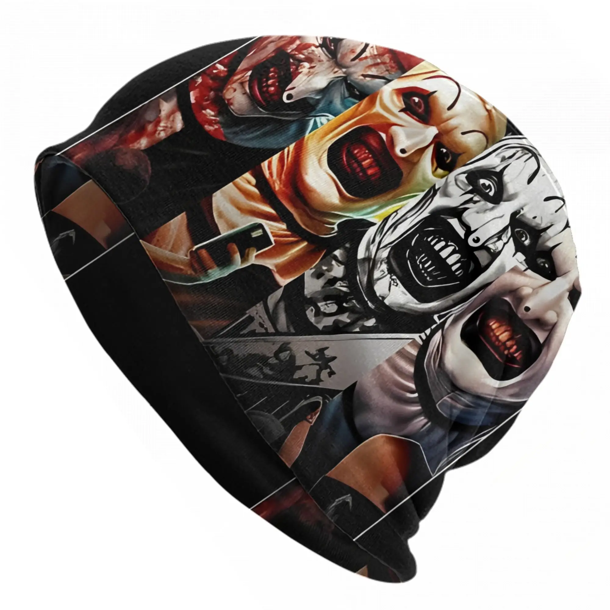 Terrifier Clown Faces Bonnet Hats Goth Ski Skullies Beanies Hats  for Men Women Spring Multifunction Caps