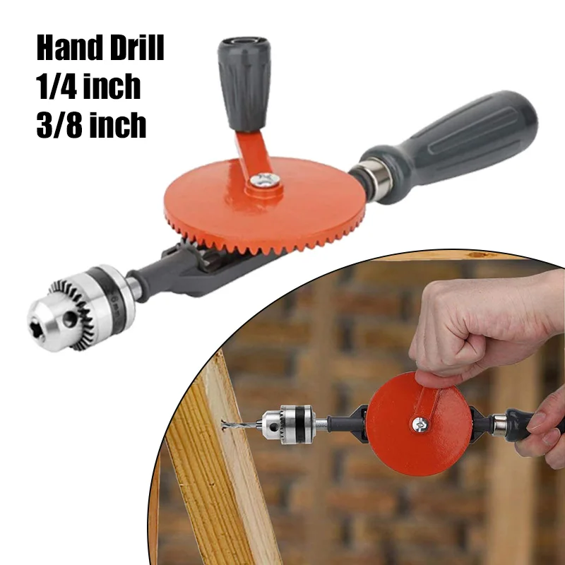 

Многофункциональная ручная дрель с двумя зубчатыми приводами 1/4 и 3/8 дюйма для дерева, пластика, акрила, печатной платы, пробивка отверстий