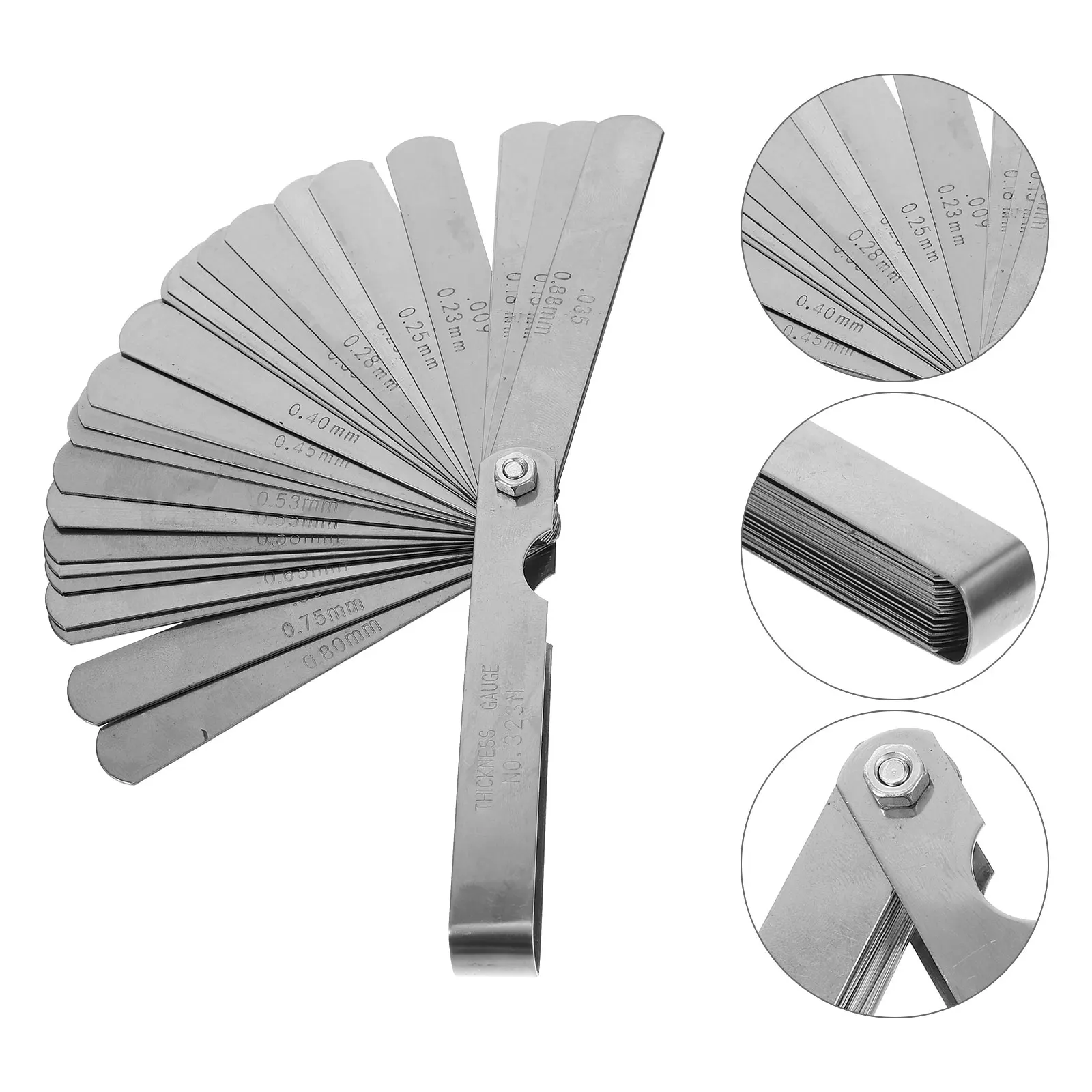 

1 set 1 Set Stainless Steel Feeler Gauge 32-Blade Metric Imperial Thickness Gauge For Gap Measuring Tool Engine Guitar Valve