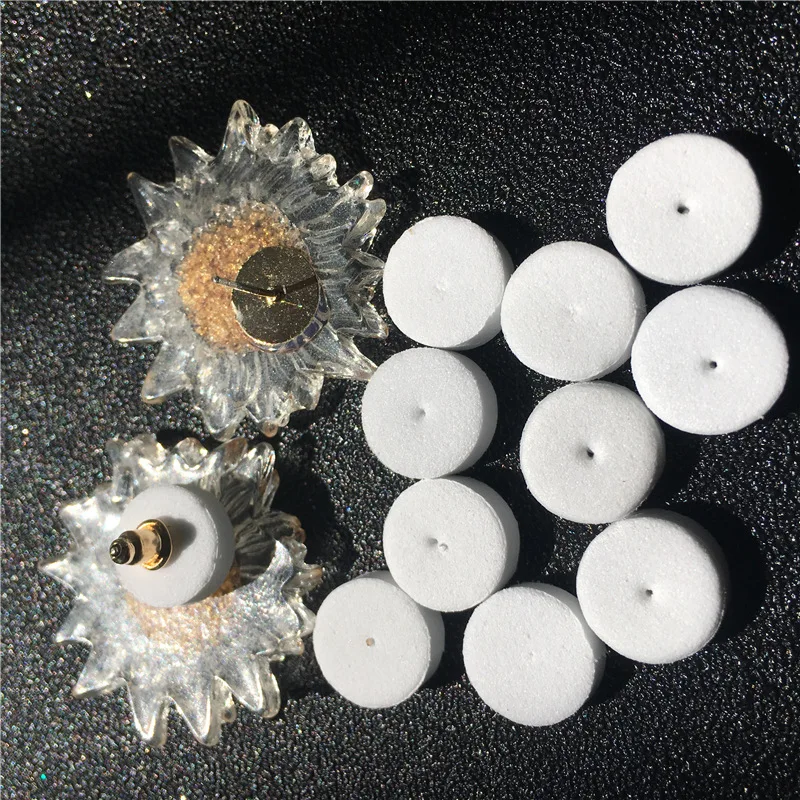 200/500pcs 12mm Ohr stecker Schaum stoßfest Anti-Push-Pads Ohrringe Rücken Schutz matte für DIY Schmuck herstellung Zubehör Handwerk – Detail 4