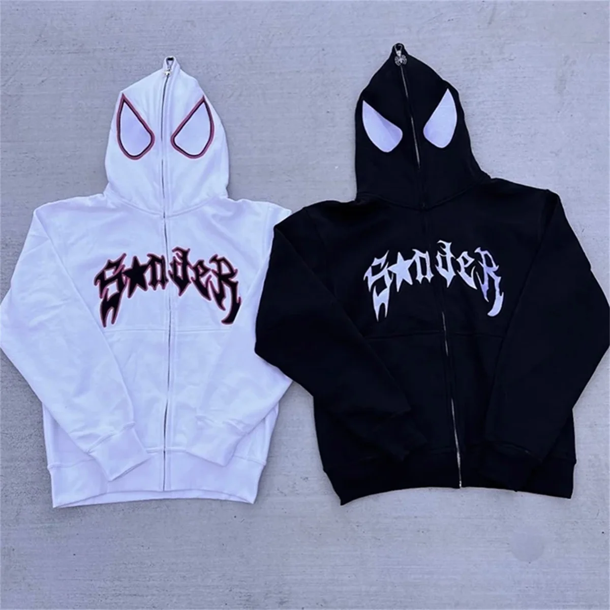 

Full Zip Up Spider Hoodie Women Men Streetwear Harajuku Graphic Oversized Jacket Hood Shirt Punk Gothic Y2K Clothes Sweatshirt