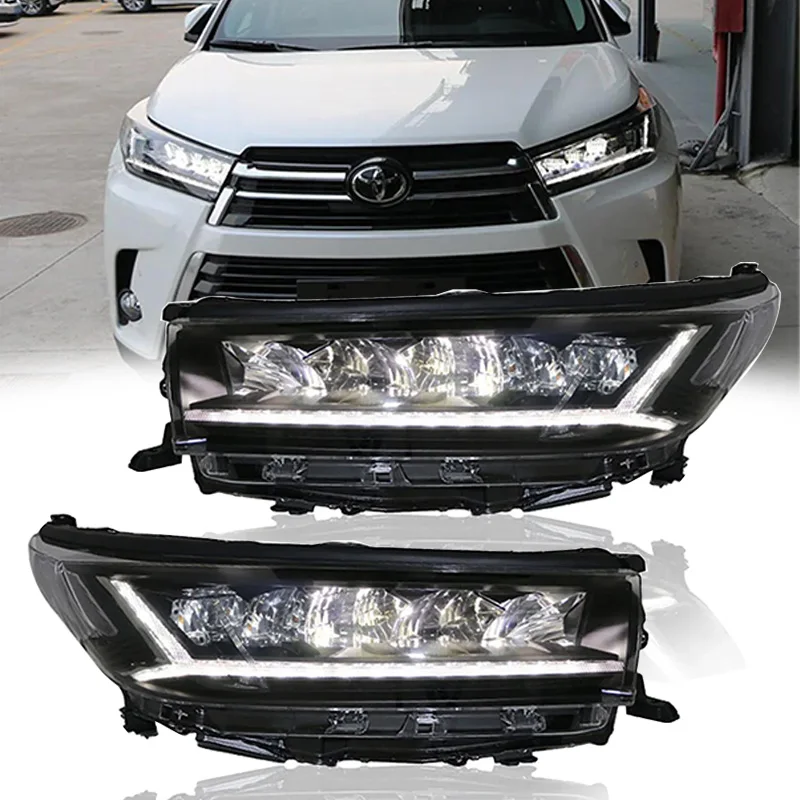 

HeadLights For Toyota Highlander 2018-2021 Highlight Upgrade Full LED Super Car Lights Lens Signal Front Lamp Accessories