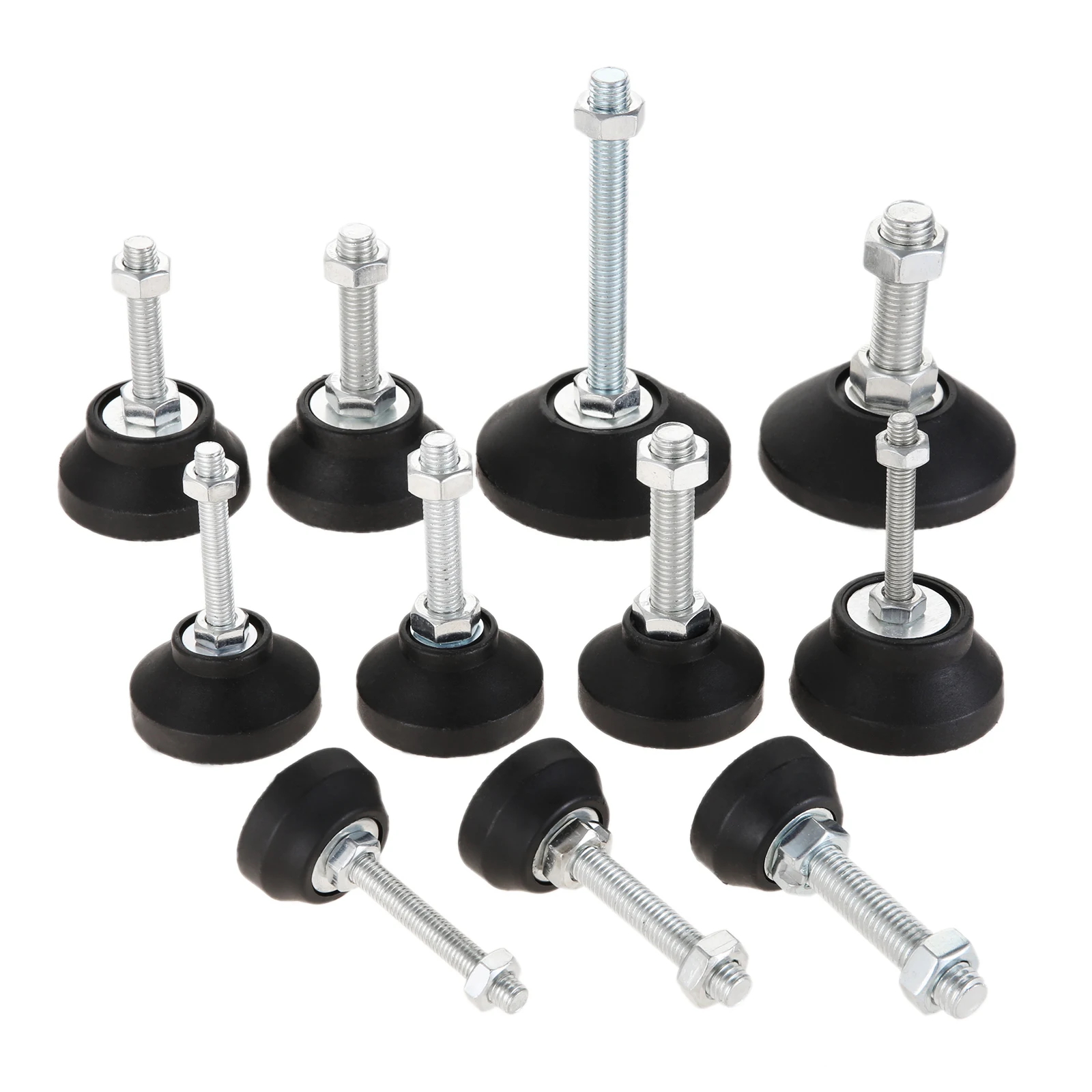 4 Pcs Adjustable Levelling Feet Swivel Base Furniture Glide Pad Adjusting Foot M8 M10 M12 M14 M16 Threaded Screw in Height