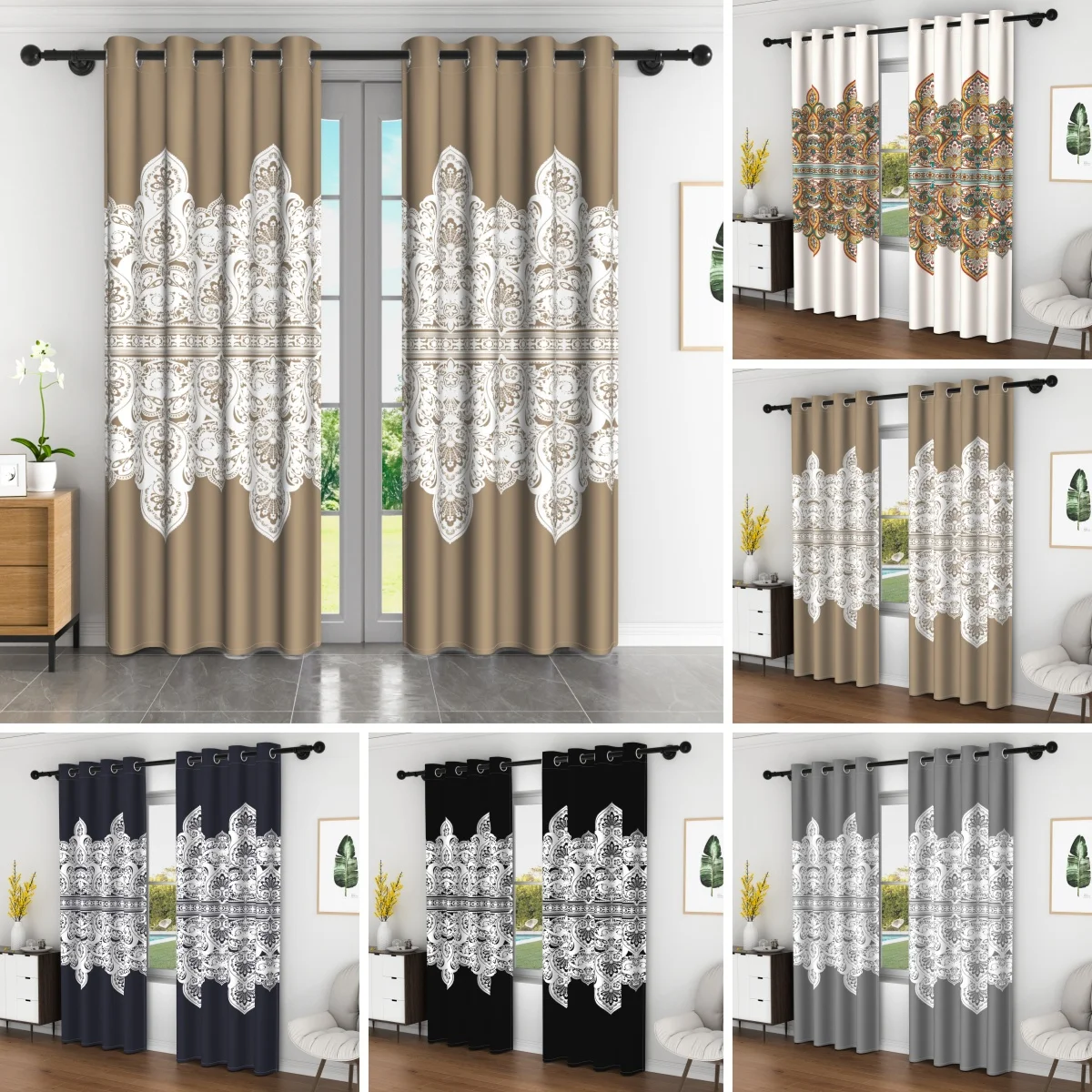 2pcs/set Europe Style Exquisite Curtains For Living Room Decorative Bedroom Kitchen Curtains Luxe Bohemian Home Decoration
