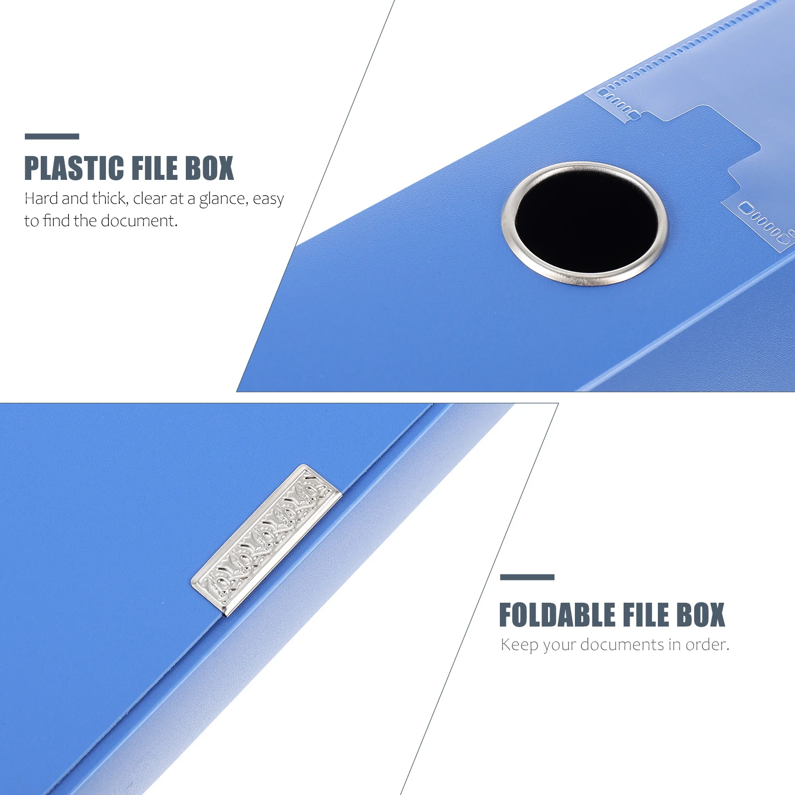 

5Pcs Plastic File Boxes Foldable Thickened Document Organizer Portable Storage Box Office Folder Holder