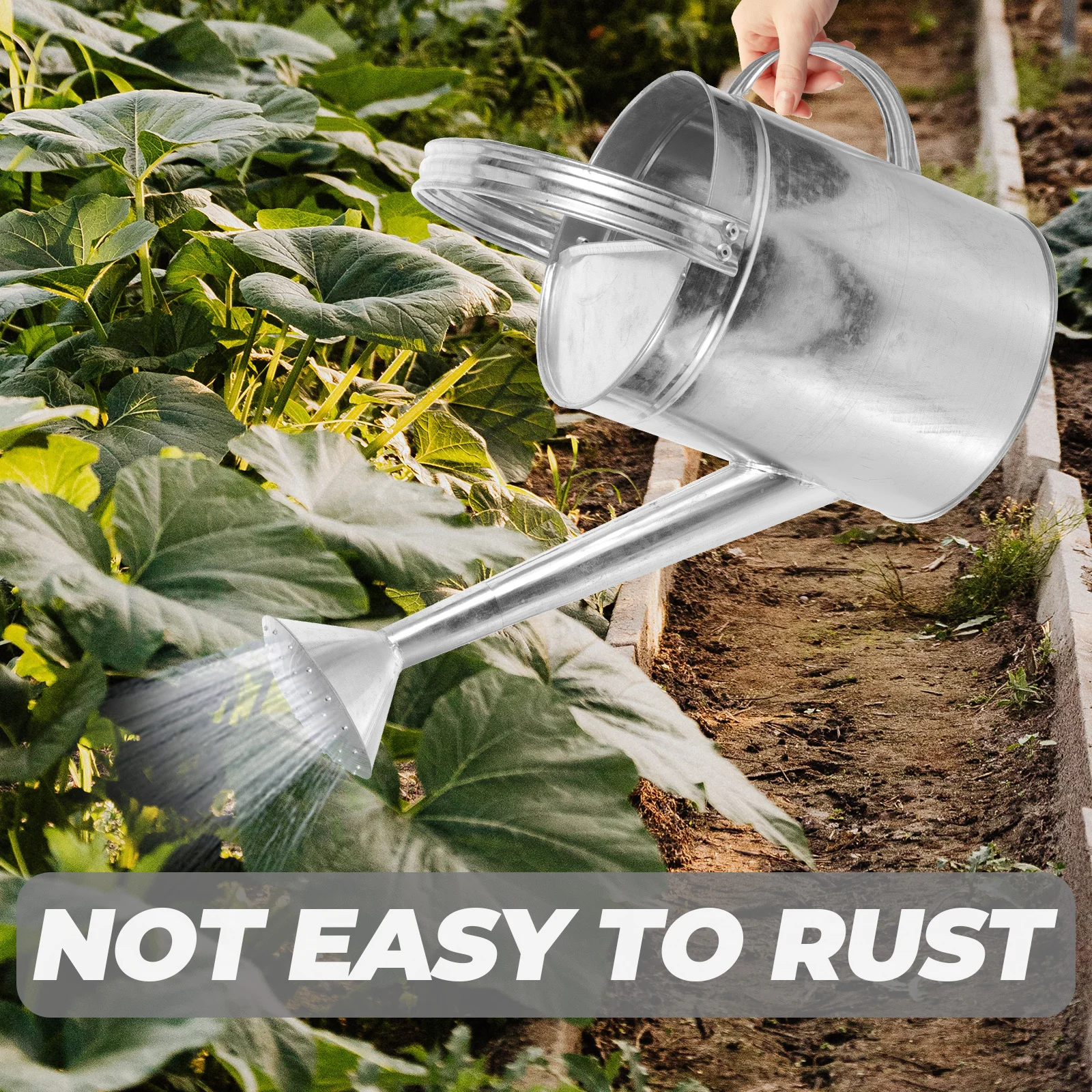 

Durable Iron Watering Can Large Capacity Garden Water Pot Metal Watering Can for Indoor Outdoor Use Gardening Water Pot