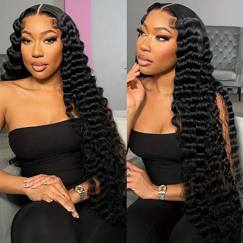 

HAIRTIME Loose Deep Wave 4x4 HD Lace Wig Human Hair 4x4 Transparent Lace Frontal Wig Glueless Loose Deep Wave Wig HD Lace Wig