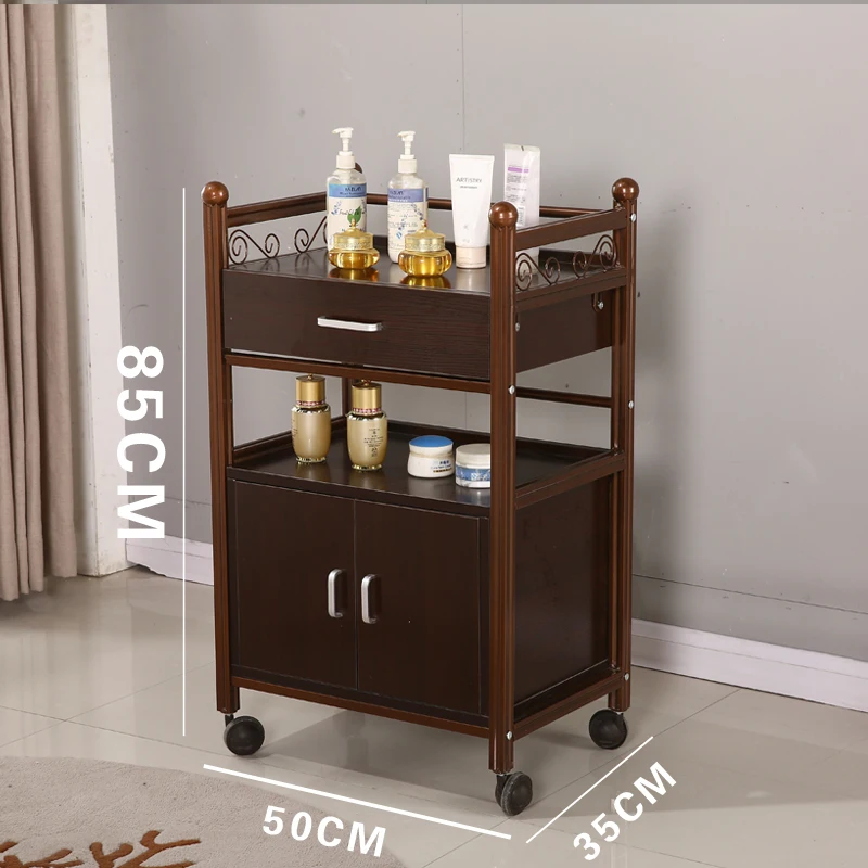 Wooden Trolley Aesthetics Barber Station Furniture Dressing Table Medical Beauty Room Wagon Cart Muebles Belleza Esthetician