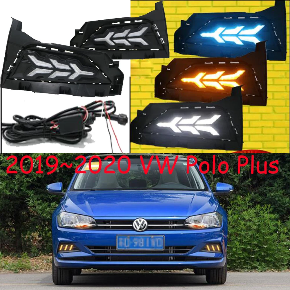 Dynamic 2019~2020year Car Bumper For Polo Daytime Light Car Accessories LED DRL Polo Plus Headlight For POLO Fog Light