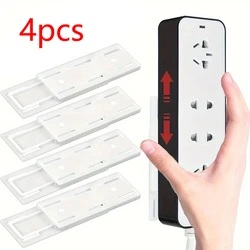 4pcs Wall-Mounted Power Strip Holder  Self-Adhesive Desktop Socket Fixer with Easy Installation and Space-Saving Design