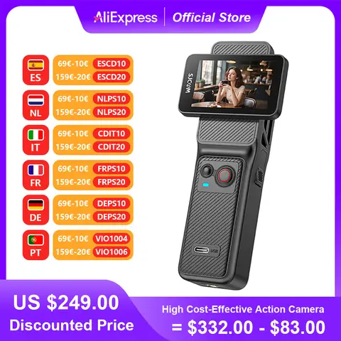 SJCAM C400 4K 30fps 듀얼 스크린 액션 카메라 (90도 플립 터치 스크린, 6축 자이로 안정화, 긴 배터리 수명) SJCAM C400 4K 30fps 듀얼 스크린 액션 카메라 (90도 플립 터치 스크린, 6축 자이로 안정화, 긴 배터리 수명)
