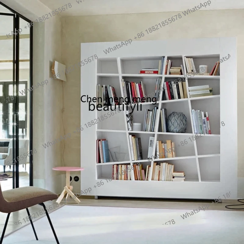 Bookcase Bookshelf Italian Minimalist Display Cabinet Storage