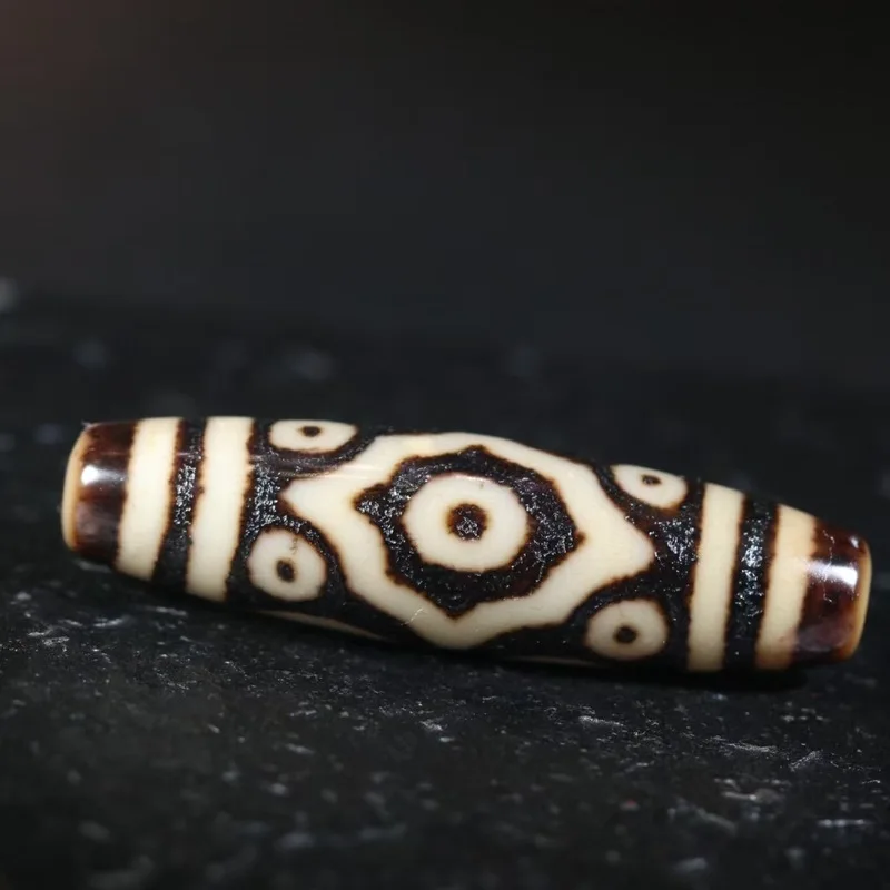 Natural Tibetan Genuine Old Agate Stone with Yellowish Yellow Color, Pure Eleven-Eyed Dzi Bead, Collarbone Necklace, Pendant, Br