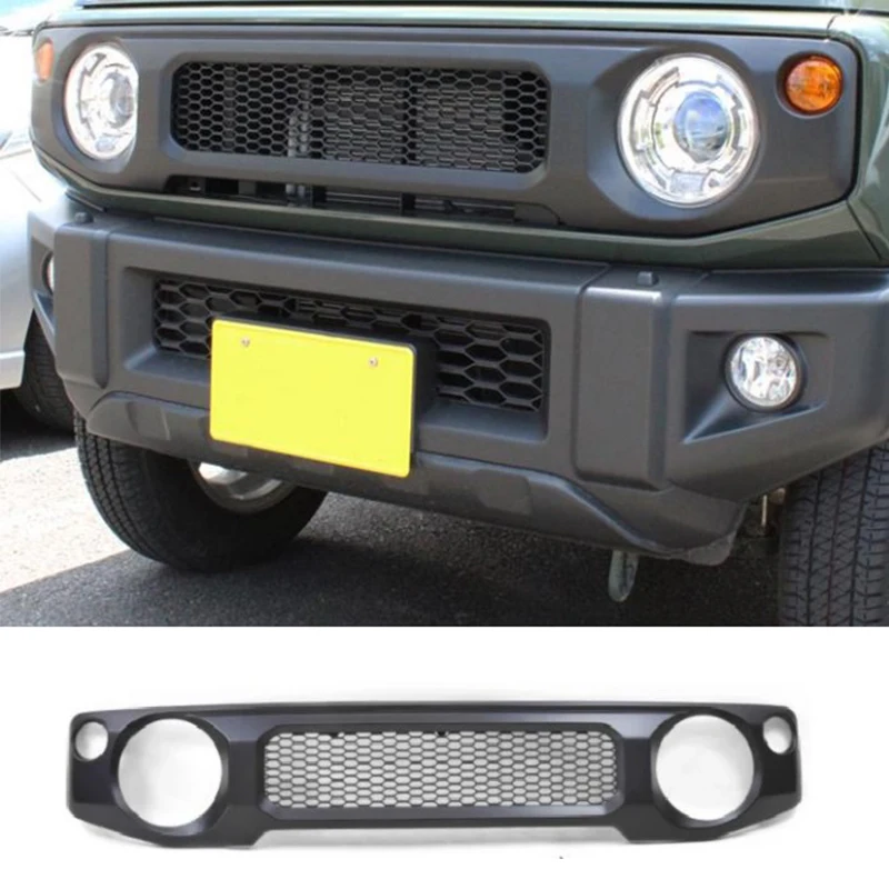 

Front grill For Suzuki Jimny JB64 JB74 2019+ Auto Exterior Accessories Front Bumper Grille ABS Racing Grills Cover Decoration