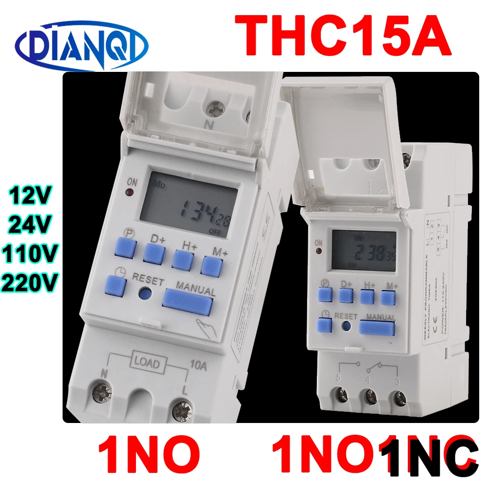 

THC15A Electronic Weekly 7 Days Programmable Digital TIME Relay Timer Switch Control AC 220V 230V 12V 24V 6-30A Din Rail Mount