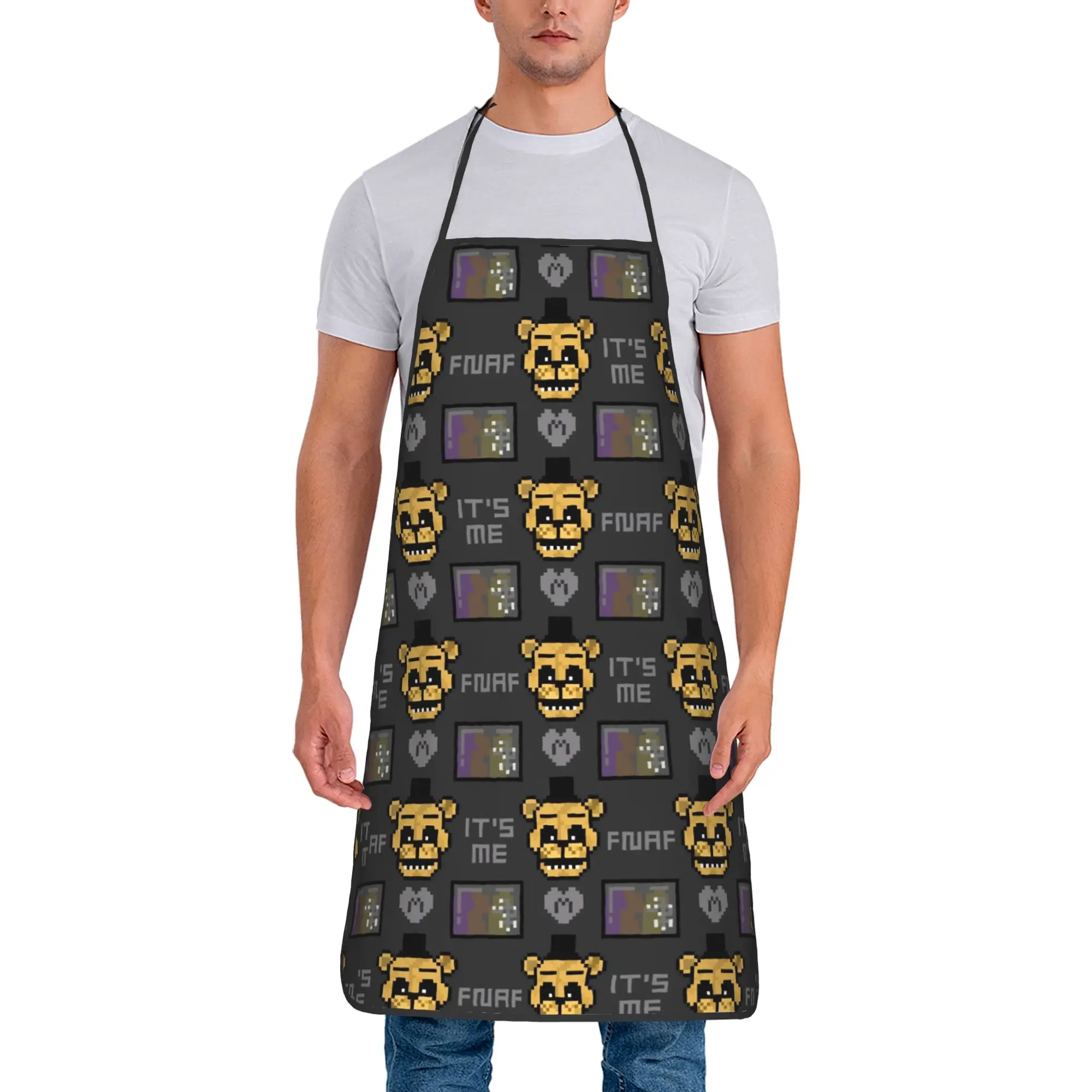 

Horror Games FNAF At Freddy's (7) Apron Work Adult Kitchen Accessories Cute Household Aprons without Pocket