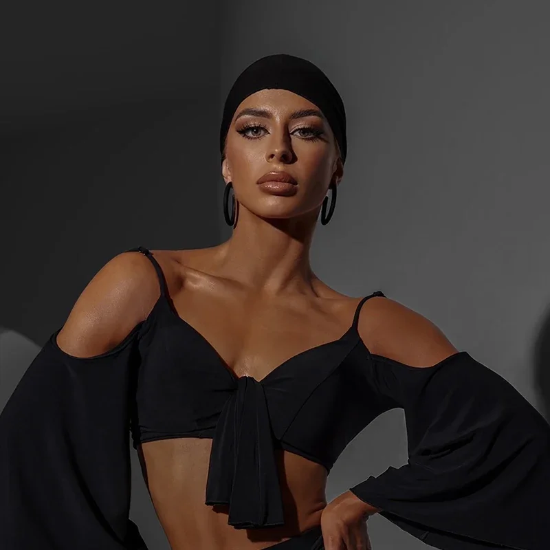 Latin Dance Hairband For Women Black Lace Head Scarf Bandage Latin Dance Accessories Rumba Cha Cha Practice Ornament DNV17996