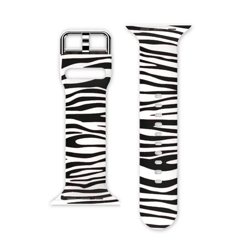 Apple Watch用プリントシリコンストラップ,38mm,40mm,42mm,44mm,シリーズ5 4 3 2 1