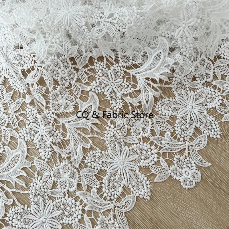 Delicate Flower Floral Lace Fabric Off White Alencon Alice Floral Embroidery for Bridal Wedding Headband Veil Lace 51